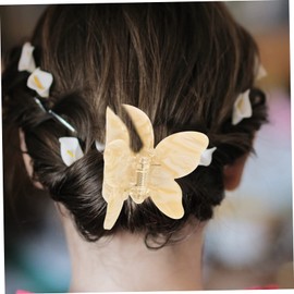 Healeved French Style Hair Clip for Thick Hair Non Slip Acetate Claw Clip with Classic Butterfly Pattern Lightweight for Parties Daily Wear Women
