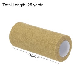 MECCANIXITY 6" Wide 25 Yards Glitter Tulle Ribbon Rolls Sparkly Netting Fabric for Tutu Skirt Sewing Christmas Wedding Gift, Champagne Gold