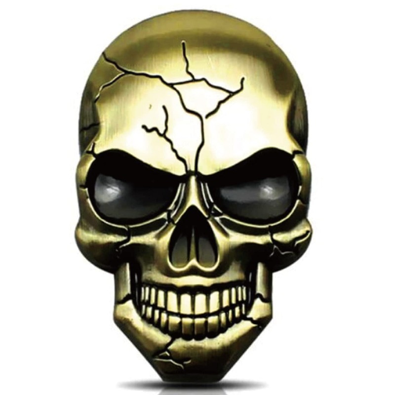Hiro World Trade Skull Stickers Set of 2 Antique Gold