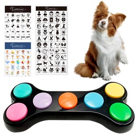 HOVCEH Set of 7 Colours Dog Communication Button, Buzzer with Recording Function, Dog Buttons for Talking with 100 Stickers, Dog Training Behavior Aids, Train Your Dog to Say