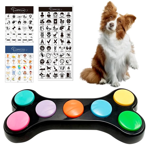 HOVCEH Set of 7 Colours Dog Communication Button, Buzzer with