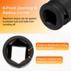 sourcing map 6 Point Impact Socket 14mm Metric Socket 1/2"