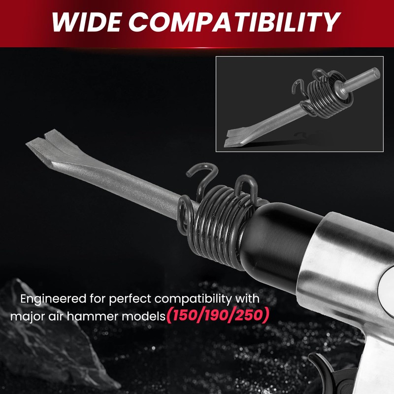 AMGSH 9 Pcs Air Hammer Pneumatic Chisels Tools 0.401'' (10mm)