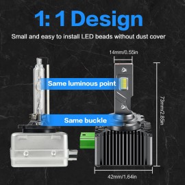 AUIMSOCO LED Headlight Kit Bulbs 10000W 100000LM D3S D3R High Low Beam Xenon White Bright