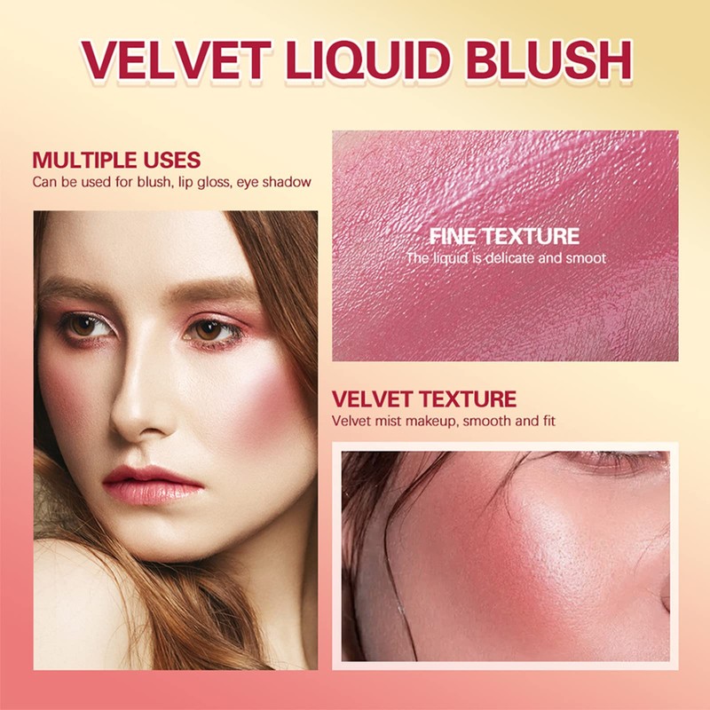 BEFIVECOK Liquid Blush, Natural Matte Velvet Finish, Soft Cream Liquid