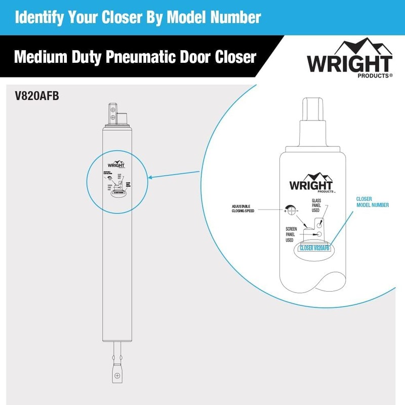Wright Products Pneumatic Storm Door Closer – Adjustable, Smooth-Closing with