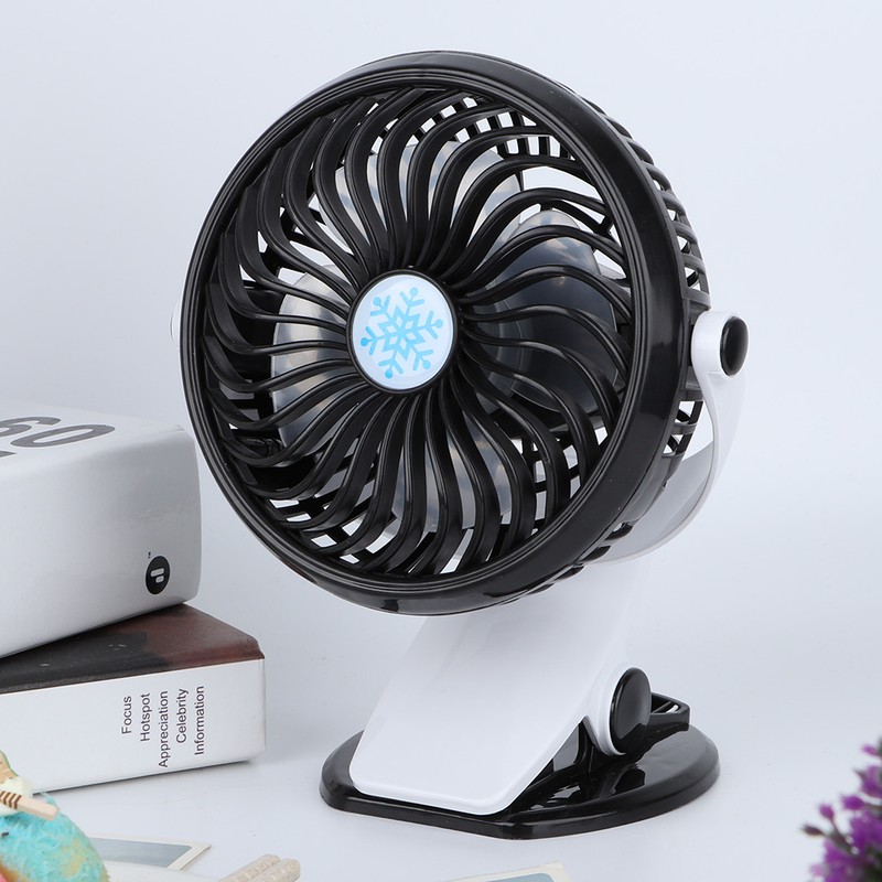 Portable Mini USB Table Fan Rechargable Battery Clip On Desk