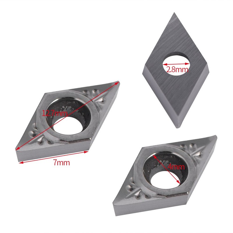 Qiilu 10pcs CNC Inserts CNC Carbide Blades Carbide Carbide Rhombic