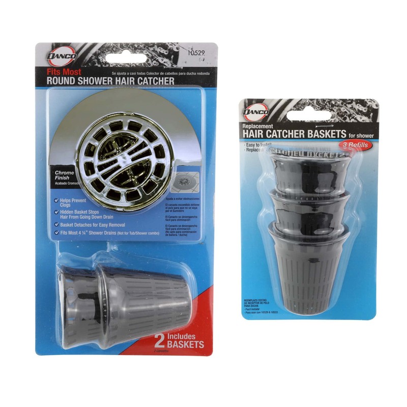 Danco 10529P Chrome Shower Drain Hair Catcher for Stand-Alone Shower,