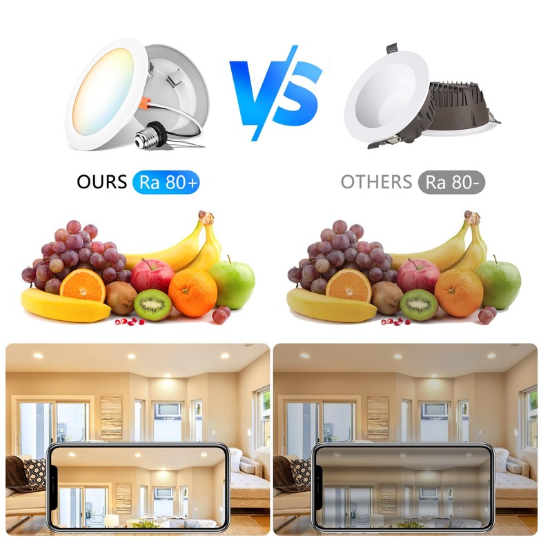LVWIT 4 Inch LED Recessed Light, Recessed Can Lights Color