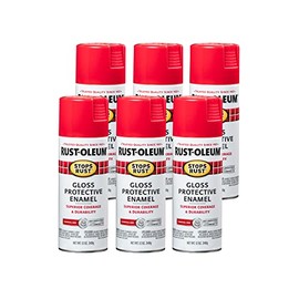 Rust-Oleum 7763830-6PK Stops Rust Spray Paint, 12 oz, Gloss Carnival Red, 6 Pack