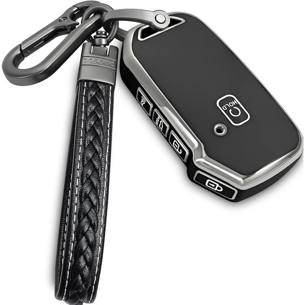 Yonmcfn for kia Key fob Cover with Metal/Leather Keychain,TPU 5
