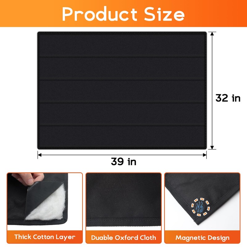 Rumlick Oxford Cloth Magnetic Fireplace Cover - 39" x 32",
