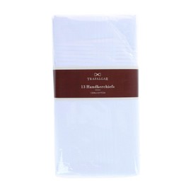 Trafalgar Men's Baker's Dozen Cotton Handkerchiefs (13 Pack), White