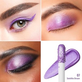 Oulac Glitzer Lidschatten Fl√ºssig Lidschatten| Liquid Eyeliner mit feinem Funkeln| Glitzer Finish Glattes Schimmer Augen Make-up| Vegan& Cruelty-Free, 6.8g (07)