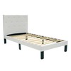 Poundex PU Upholstered Platform Bed, Twin, White