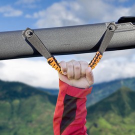 BESTAOO Roll Bar Grab Handles Paracord Grip Handle for Ford Bronco Accessories 2021 2022 2023 2024 2025, 2 Pack (Yellow)