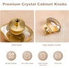 CLCTK 16 Pack Gold Champagne Crystal Cabinet Knobs, Oval Glass