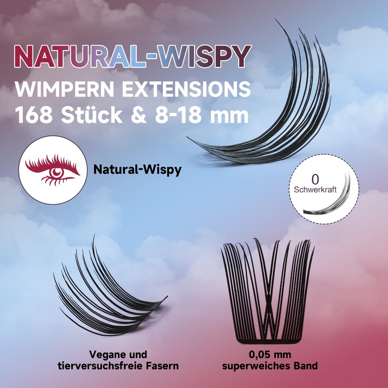 Mayhug Eyelash Extensions Set, Natural Lash Extension Set, 8-18 mm,