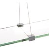 Spancraft Glass CR-6x33-Brushed Steel Crane Glass Shelf, Brushed Steel, 6"
