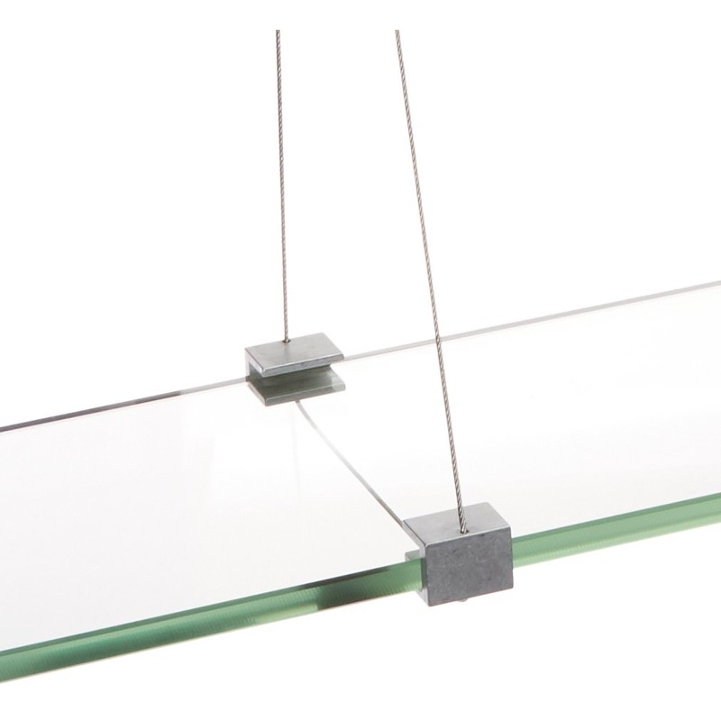 Spancraft Glass CR-6x33-Brushed Steel Crane Glass Shelf, Brushed Steel, 6"