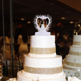 GALPADA Decoración para tartas de boda para novios y novios, figura de corazón para matrimonio, novia, boda, coleccionables, decoración de pastel