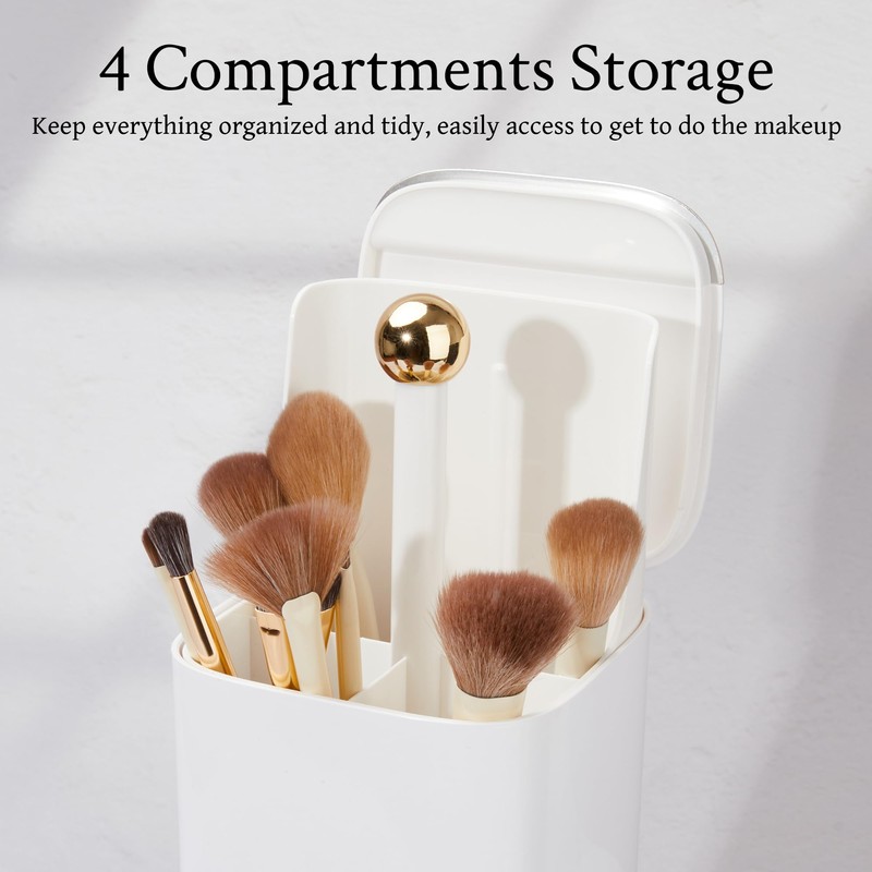 Esdallina Automatic Lifting Makeup Brush Holder with Lid Dustproof Cosmetic