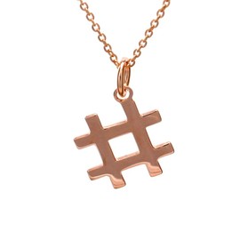 Serebra Jewelry Instagram Pinterest Women's Hashtag Pendant with Necklace 925 Sterling Silver in Silver, Gold, Rose Gold, Sterling Silver, No Gemstone
