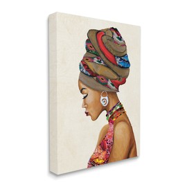 Stupell Industries Woman Wearing Traditional African Fashion Headwrap, Designed by Gina Ritter Canvas Wall Art, Multi-Color
