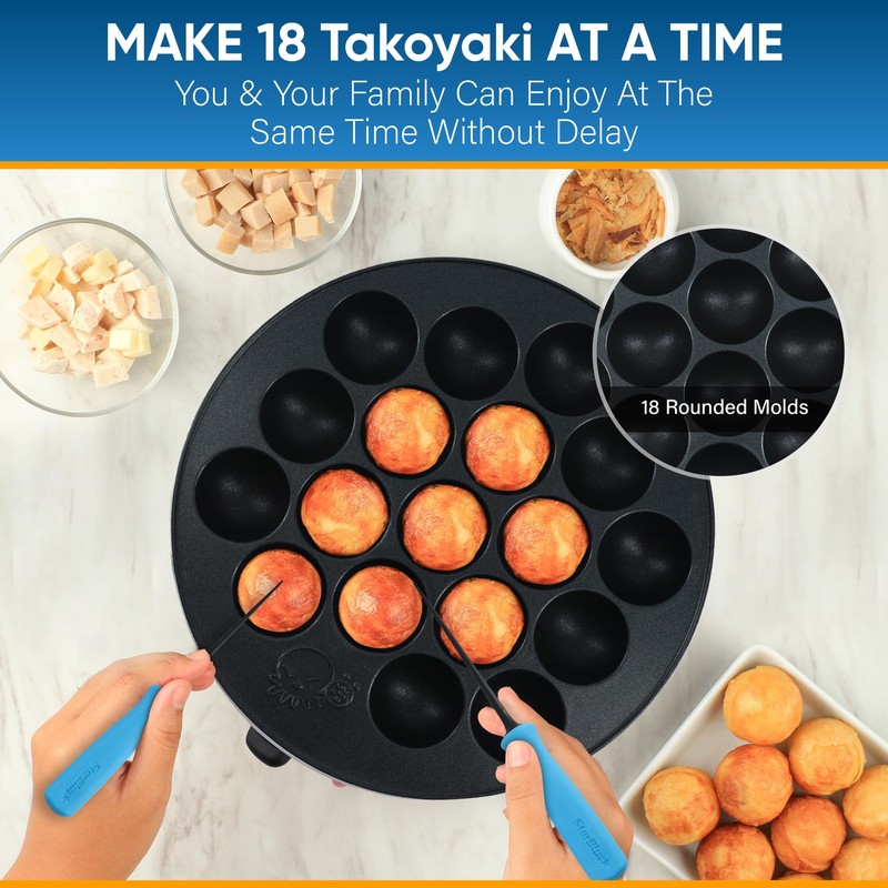 Takoyaki Maker Machine by StarBlue with FREE Takoyaki Picks -