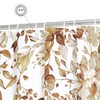 Gibelle Brown Eucalyptus Shower Curtain, Watercolor Plant Leaves with Floral