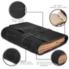 LEATHER VILLAGE Lined Paper Leather Bound Journal-260 Pages, Black, 6