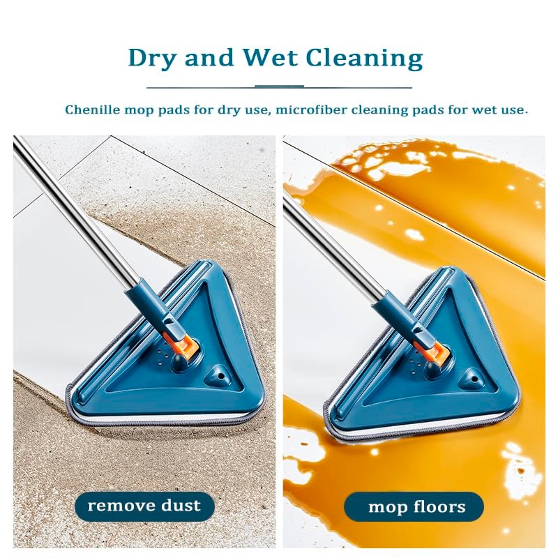 Wall Cleaner Mop with Long Handle 360° Wall Mop Triangle