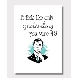 50th Birthday Card For Man, Men, Dad, Husband, Him, Women Funny Retro