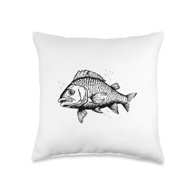 Angel Fishing, lustige Sprüche Carp Fishing Comic Art Graphic for Men Women Children Throw Pillow, 16x16, Multicolor
