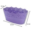 DARO DEKO Metal Flower Pot Bowl Purple 11 x 23