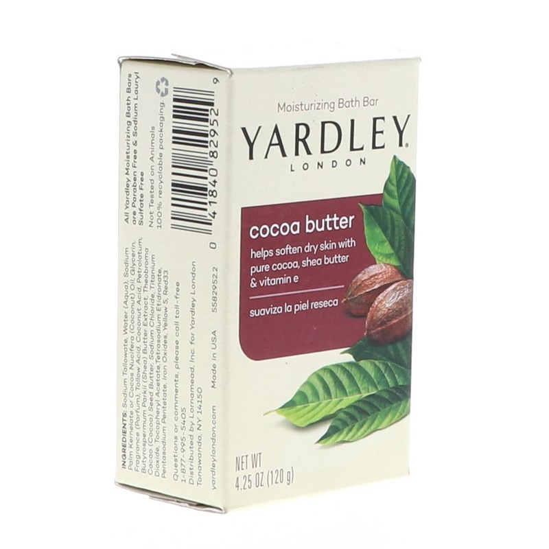 Yardley Bath Bar Cocoa Butter 4 oz (Pack of 2)