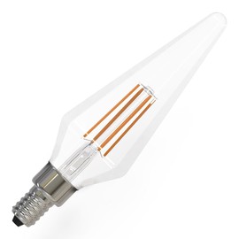 Bulbrite 4W LED Prism Filament Bulb, E12 Base, Dimmable 3000K, Clear