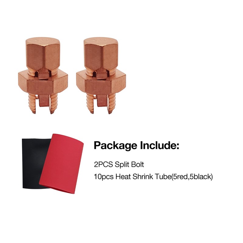 Split Bolt Connectors Copper Grounding Wire Clamps with Heat Shrink