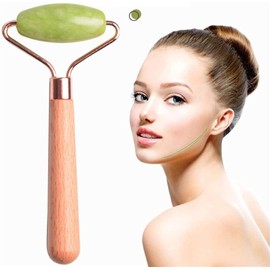 Face Massage Roller Stone Wood Handle Face Roller Face Massage Movable Beauty Face Roller Massage