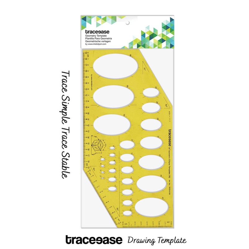 Traceease Geometric Drafting 35° Isometric Ellipse Template Drawing Stencil, Designing