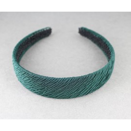 Fashion Accessories Now dark Green textured headband 1 1/8 inches wide fabric covered hair band headband