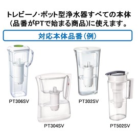 [Genuine] Toray torebi-no Pot Type Water Filter Replacement Cartridge High Removal + Time-Saver Water Type PTC 2 Pack. sv2j – P