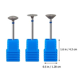minkissy 3 Pcs Nail Polisher Diamond Tipped Drill Bit Cuticle Nail Bit Diamond Cuticle Nail Bit Kit Manicure Tool For Nail Salon