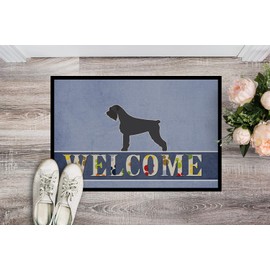 Caroline's Treasures BB5577JMAT Giant Schnauzer Welcome Doormat 24x36 Front Door Mat Indoor Outdoor Rugs for Entryway, Non Slip Washable Low Pile, 24H X 36W