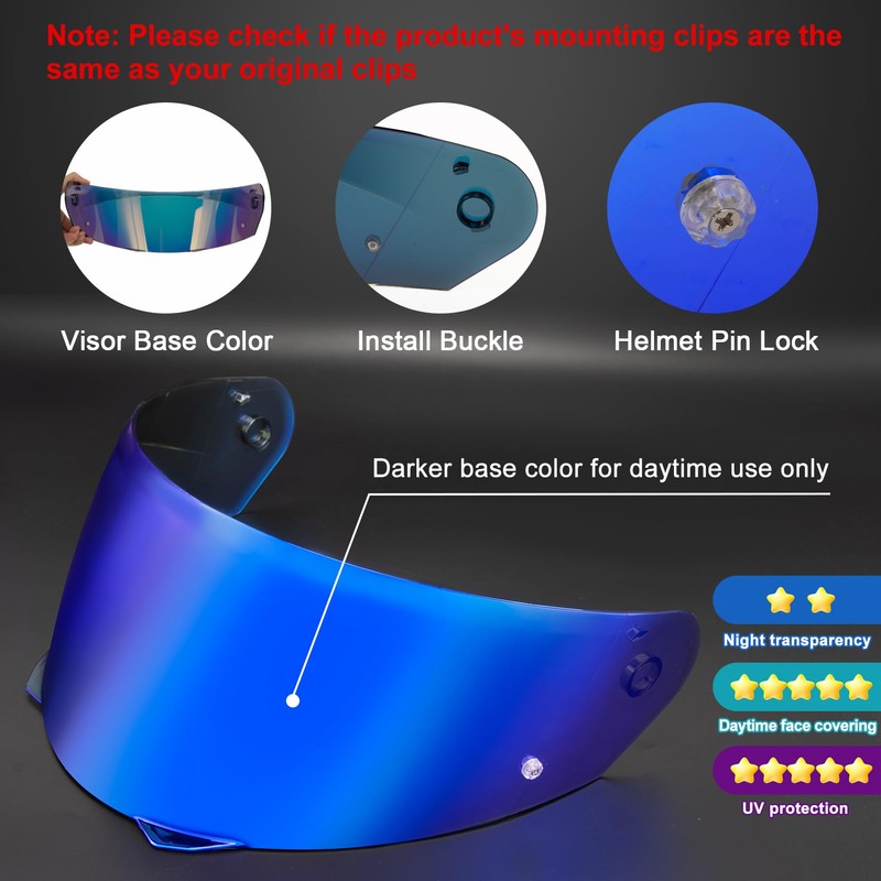 PSLER i90 Visor - i90 Helmet Tinted Visor HJ-33 Face