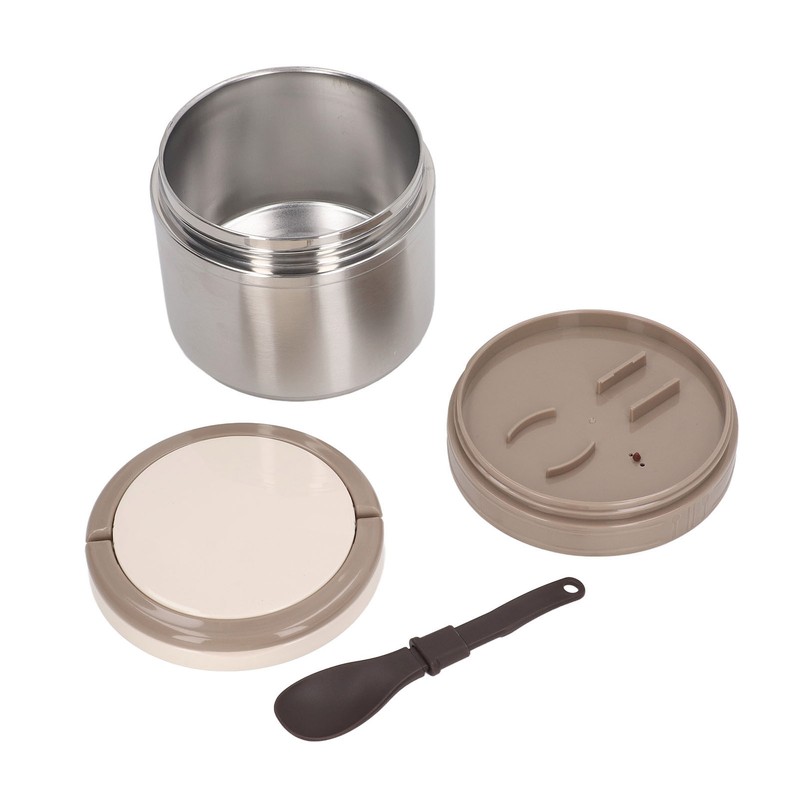 304 Stainless Steel Porridge Box Portable Round Insulated Lunch Container