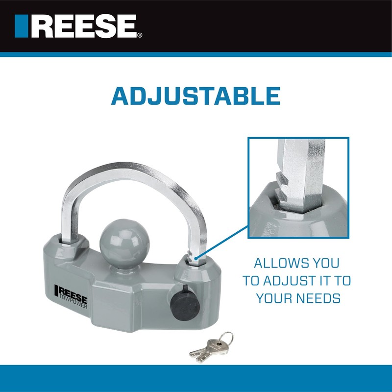 Reese Towpower 7088300 Trailer Coupler Lock, Universal Fit, Heavy Duty,