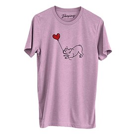 Inkopious French Bulldog Heart String T-Shirt, French Bulldog Valentines Gift, Xtra Large Orchid
