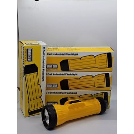 Bright Star VTG NEW OLD STOCK! BRIGHT STAR 2 CELL INDUSTRIAL FLASHLIGHT 2618 SAFETY YELLOW